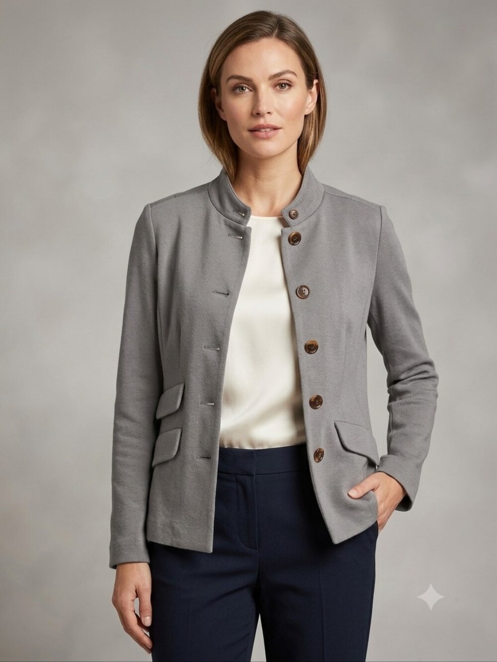 Sundance Gray Spring Street Blazer Jacket Size XS Stretch Wool Blend